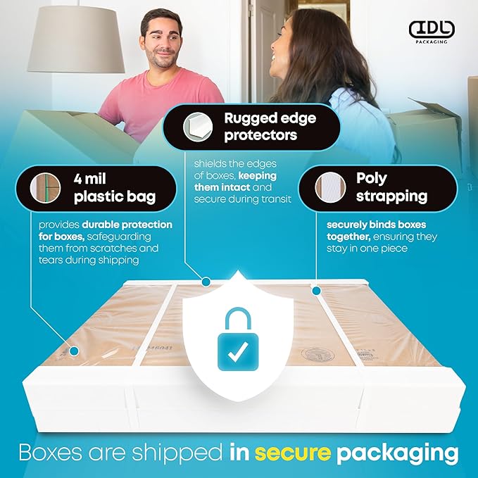 Tall Moving & Shipping Boxes 4"L x 4"W x 30"H (25-Pack) - Extra Strength 200 lb vs Regular - Corrugated Durable Boxes for Packaging Moving - Tall Cardboard Box - Box for Shipping by IDL Packaging