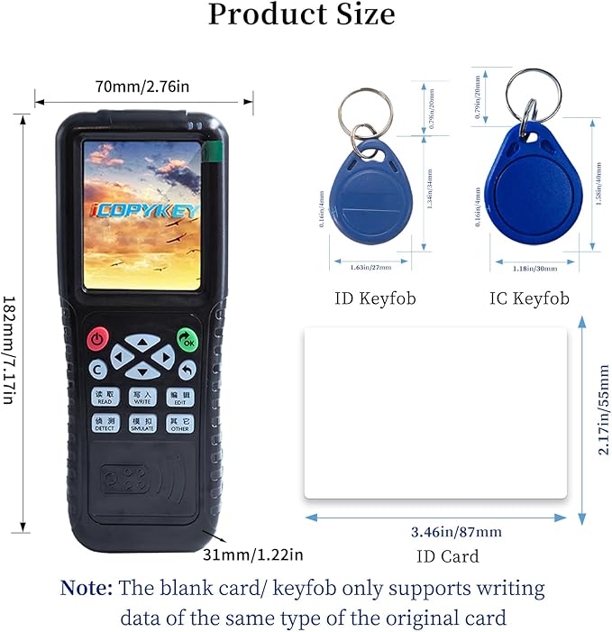 RFID Reader Writer X100 RFID Copier Multi-Frequency Smart Card Reader ID IC Elevator Card RFID Writer for Access Control System with 125khz T5577 Key Fobs/Cards and 13.56mhz IC Key Tags