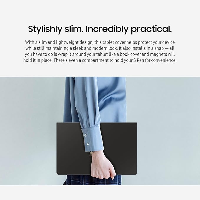 SAMSUNG Galaxy Tab S10 FE+ 13.1” 256GB WiFi Android Tablet + Book Cover Keyboard Slim, Long Battery Life, Powerful Processor, S Pen, US Version, 2025, 2 Yr Manufacturer Warranty, Blue
