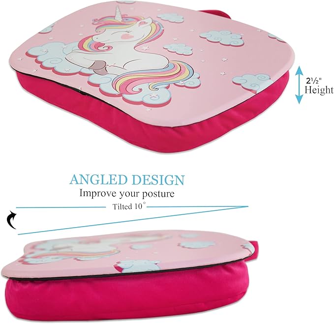 Jasenna Pets Lap Desk - Lapdesk Fits up to 11.6 Inch laptops - Drawing Table and Craft Desk (1-Unicorn)