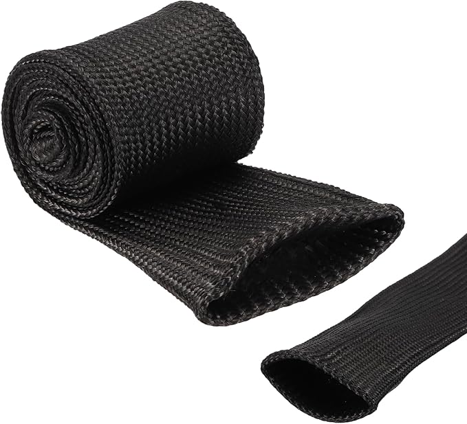 uxcell Insulation Cable Protector,40mm/1.57 Inch-1m/3 Feet High Temp Fiberglass Sleeve Black
