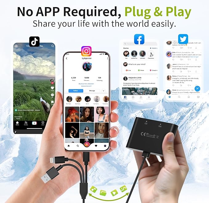 Memory Stick Pro Duo Adapter - 4-in-1 Multi Memory Card Reader for SD/Micro SD/MS/XD-Picture-Card, Sony Cybershot Memory Card with Lightning/USB-C/USB-A for iPhone 17/16/15/iPad/Android/PC/MAC