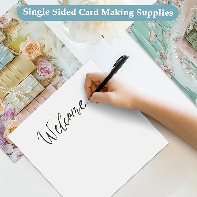 Scrapbook Paper,24 Sheets 6"x 6" Decorative Papers,Single-Sided Vivid Origami Decoupage Paper for Card Making,DIY Album, Hand Account & Travel Diary Craft Projects,Pearl Books