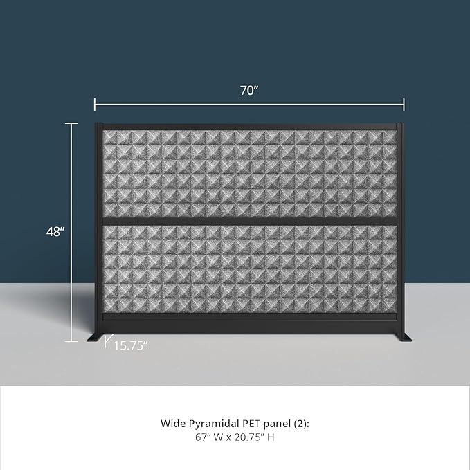 Stand Up Desk Store Studio Modular Wall and Sound Absorbing Room Divider | Sound Dampening Acoustic Panels for Office Cubicle | Noise Reduction and Noise Canceling Office Partition (70'' x 48'')
