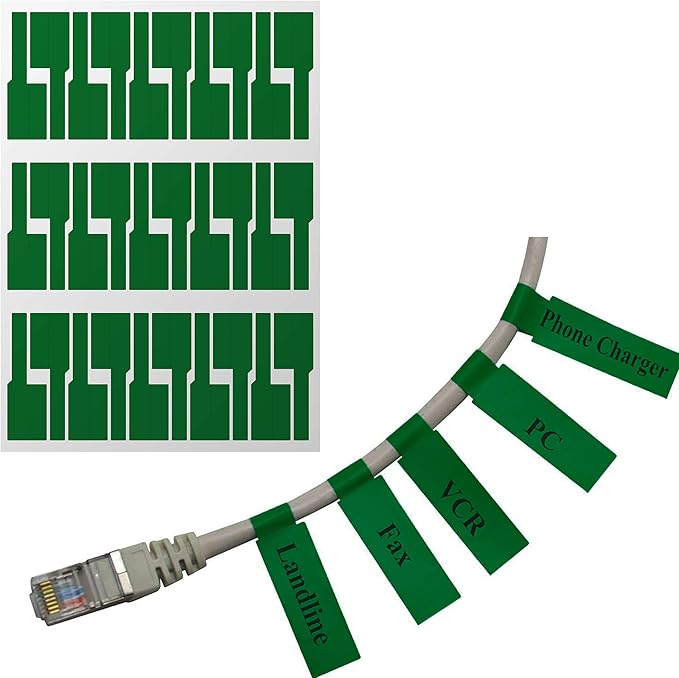 Mr-Label® (20 Sheets, 600 Labels) Green Self-adhesive Cable Label - Waterproof | Tear Resistant | Durable - with Online Print Tool - for Laser Printer