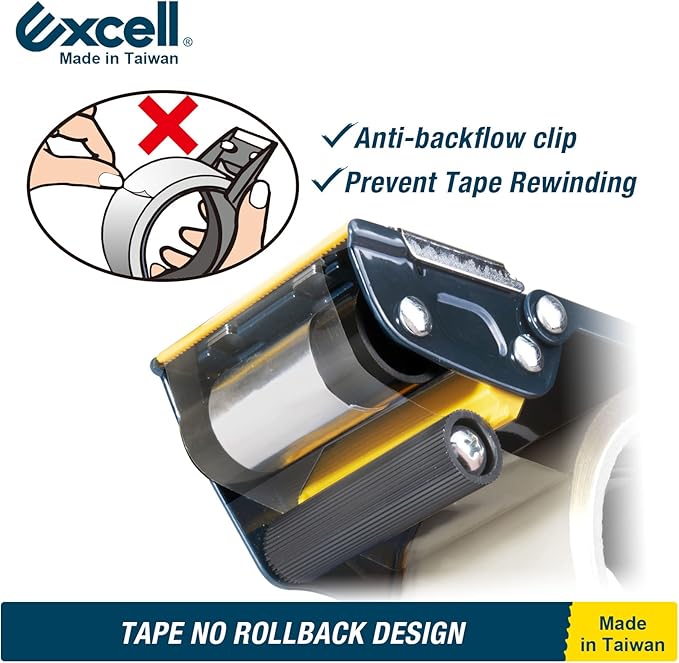 Excell Packaging Tape Dispenser (up to 2" Wide) Hand Held Tape Dispensers, Use for Home, Office, Gifts Store and Warehouse