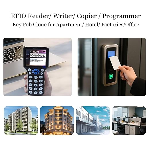RFID Reader Writer RFID Copier Multi-Frequency RFID Card Reader Smart Card Decoder with Free Software and USB for Access Control Home Security