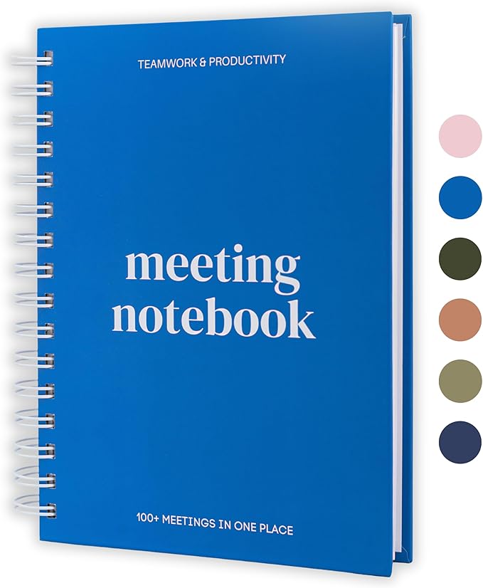 Lamare Meeting Notebook for Work Organization – Perfect Work Notebook for Note Taking & Meeting Planner for Productivity