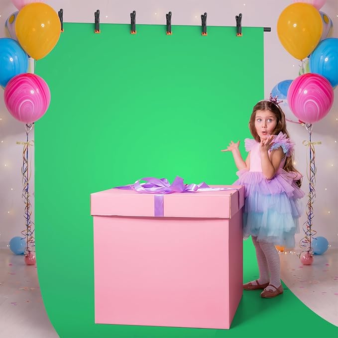 Green Screen Backdrop Kit with Stand, 8x5.3ft Portable GreenScreen Background Stand for Streaming Video and Photography Shoots
