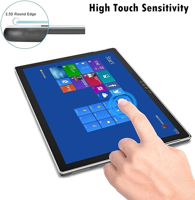Megoo [2-Pack Screen Protector for Surface Pro 6, Friendly Touching/Easy Installation/High Sensitivity/HD Clear Tempered Glass, Compatible for Microsoft New Surface Pro 6 Pro 5/4 12.3 Inch