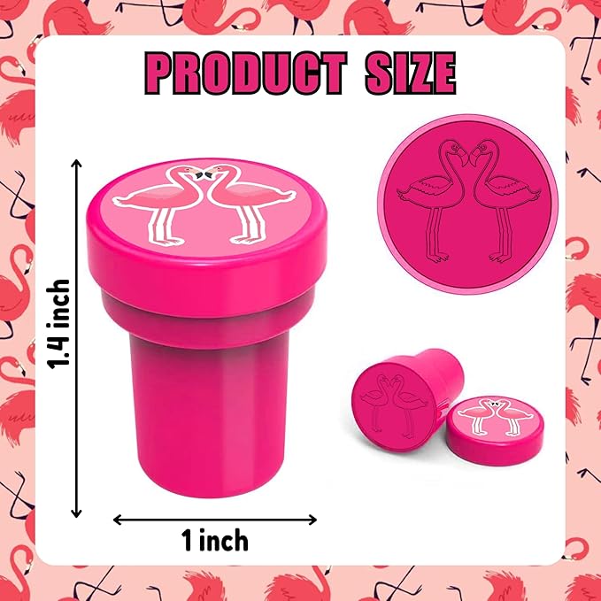 36PCS Pink Bird Party Favors - 24PCS Pre-Cut Temporary Tattoos & 12PCS Stamps - Ideal Hawaiian Summer Tropical Luau Themed Birthday Card Decorations Supplies Goodie Bag Kids Gifts Classroom Rewards