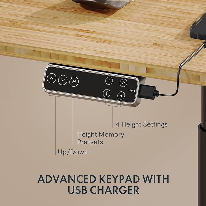 FLEXISPOT E6 Pro Oval Leg Dual Motor 3 Stages Bamboo Whole-Piece Electric Standing Desk 78x30 Inch Board Height Adjustable Electric Sit Stand Up Desk (Black Frame + Bamboo Whole-Piece Desktop)