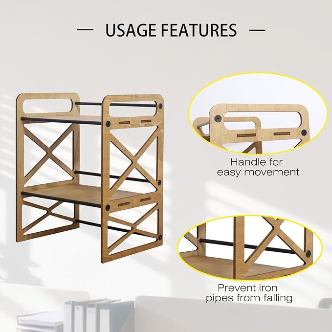 OYEFLY Wood Office Desk Shelf Organizer (Wood)