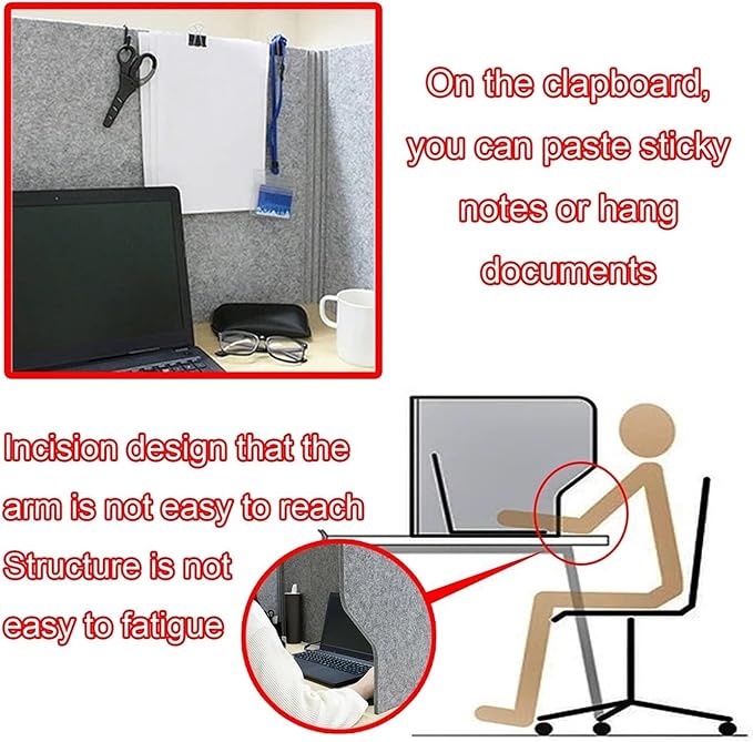 3 Panel Soundproof Desk Partition Divider for Privacy and Concentration Portable Folding Acoustic Shield Reduces Noise and Visual Distractions