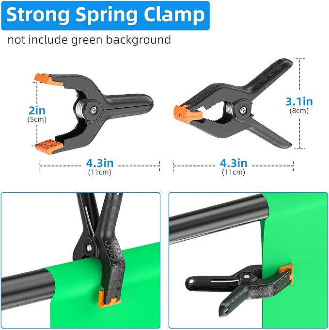 EMART 8.5 x 5ft Portable T-Shape Backdrop Stand Kit with Adjustable Frame, 4 Spring Clamps & Carry Bag for Parties, Photography, Video, and Studio Background Support