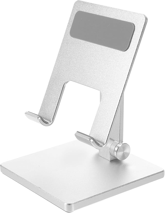 Kisangel Adjustable Universal Tablet Stand Holder for Desk Compact Foldable Desktop Tablet Holder Compatible with Ipad and Multi-Angle Metal Bracket for Office and Home Use