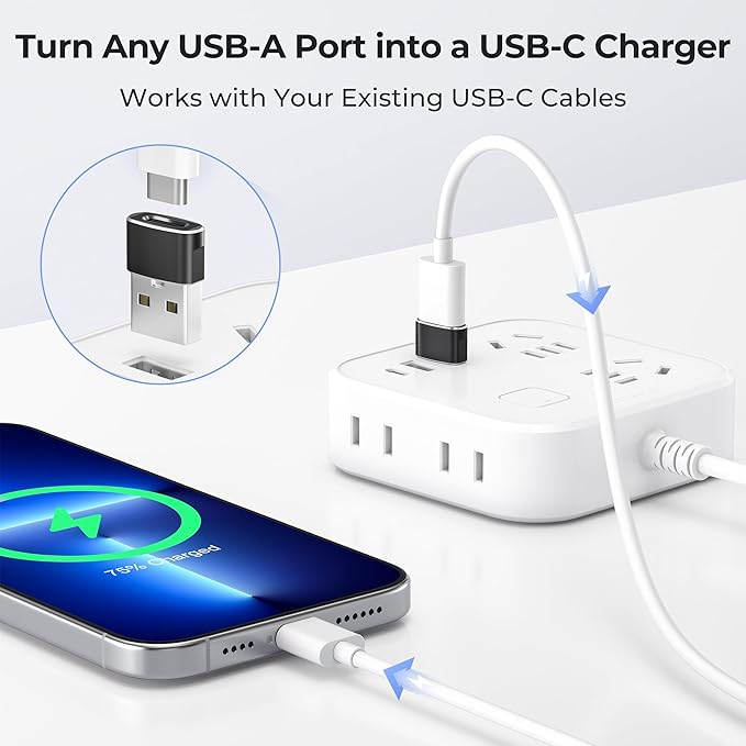 Basesailor for Samsung S25 Ultra USB to USB C Adapter 2Pack,Type C Female to A Male Power Adapter for iPhone 17 16 15 14 13 Mini Pro Max,CarPlay,Airpods,iPad Air 4 5,Galaxy S24 S23 Plus Ultra,Google 9