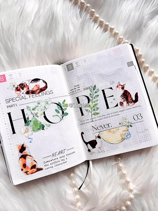 RICHTAPES Seahorse Forest Vol3-A20 Meow,Original Design Cute Cat Vintage Matte PET Washi Tape Stickers,for Scrapbook Supplies,Scrapbook Tape,Junk Journal Stickers,Bullet Journal Supplies