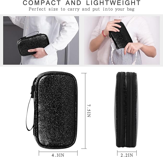Skycase Electronic Organizer Travel Case - Waterproof Travel Cord Pouches for Organization, Cable Organizer, All-in-One Double Layers Storage Bag for Accessories, Charger, Cable, Black-1