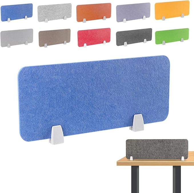 Felt-Covered Panels, soundproof Desk dividers, Removable Acoustic Desk partitions with Two Clips, Suitable for Installation as Privacy Screens in Offices, Studies, classrooms and librari B 15.8x15.8"