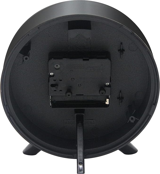 Infinity Instruments Plastic 5.75" Indoor Tabletop Alarm Clock with Quartz Movement for Accurate Time Keeping, Black