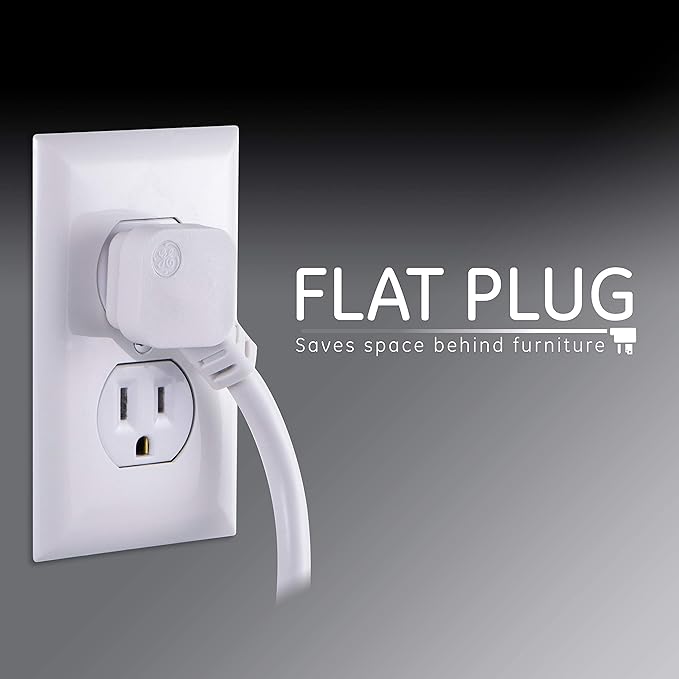 GE 4-Outlet Surge Protector, 2 USB Ports, 3 Ft Power Cord, 560 Joules, Flat Plug, Automatic Shutdown Technology, Circuit Breaker, Warranty, ETL Listed, Black, 37212