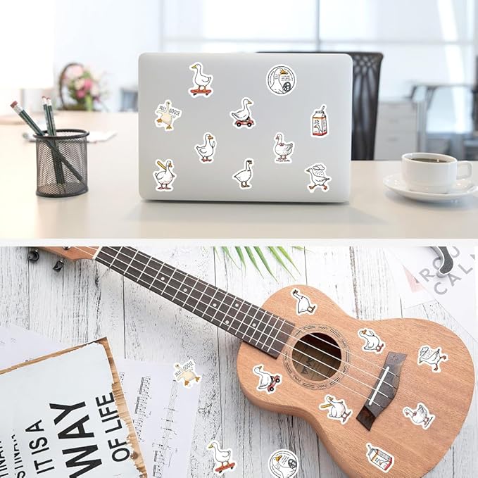 500 Pcs Duck Stickers Roll, 10 Styles Cartoon Cute Duck Stickers for Teens, Waterproof Vinyl Stickers for Journal Scrapbook, Party Favors, Classroom Rewards, Laptop & Water Bottle Deca