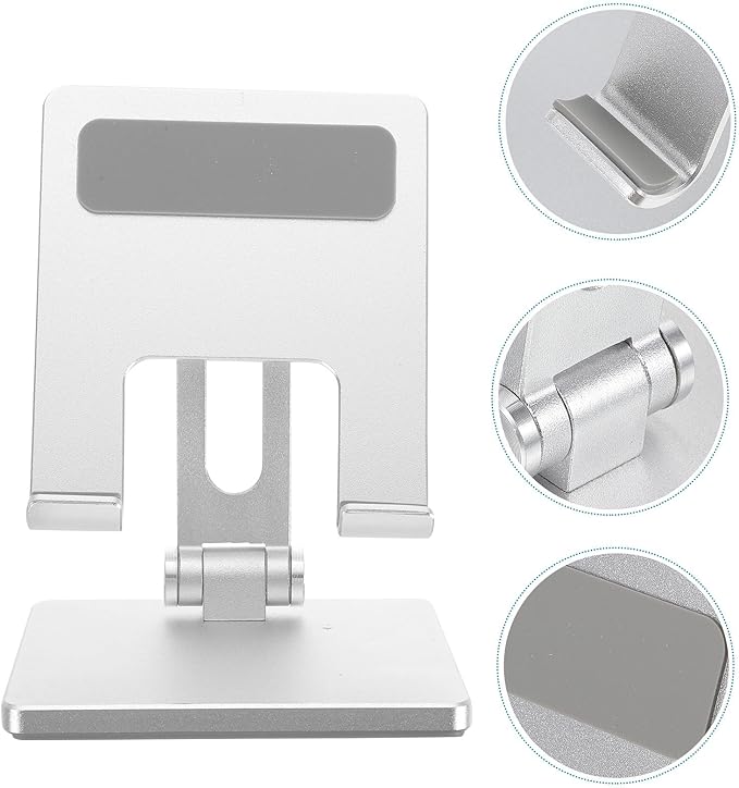 HOLIDYOYO Adjustable Aluminum Alloy Tablet Holder and Laptop Stand for Desk, Foldable Multi-Angle Tablet Stand Compatible with Ipad, Portable Desktop Holder for Home and Office Use