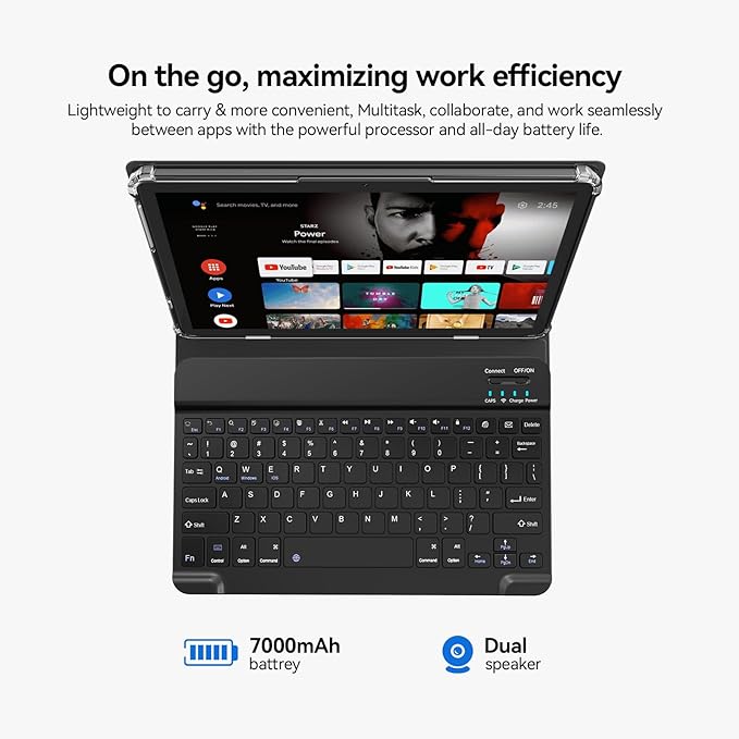 SUNTUNG Tablet, 2026 Latest 11 inch Android 15 Tablet, 5G WiFi+Cellular, MTK8786 Octa-Core, 16GB 128GB 1TB Expansion, 4G LTE Tableta, 21MP Camera, Gemini AI 2.0, Tablets with Keyboard, Mouse, Case