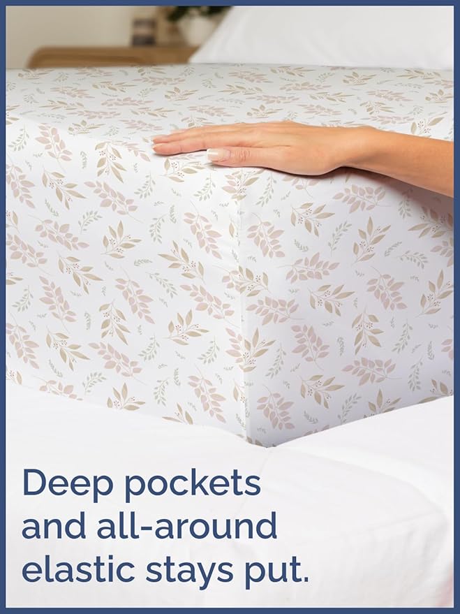 Kids Leaves Full 4 Piece Sheet Set - Boys, Girls, Teens, Toddler - Easy Fit Deep Pockets - Breathable, Hotel Quality Bedding Sheets - Machine Washable - Wrinkle Free - Cute, Cozy, Soft - CGK Linens