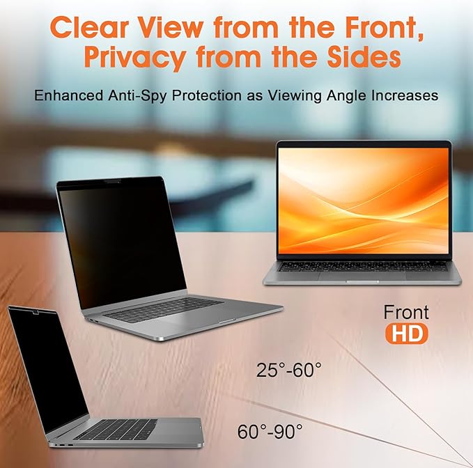 BSPROTE Magnetic Laptop Privacy Screen 14 Inch 16:10 Display- Removable Anti-Glare Blue Light Filter, Computer Privacy Screen Shield, Not for 14'' Laptops with 16:9 Resolution