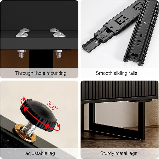 Chrangmay Modern Chest of Drawers with 6 Drawers,Deep Drawers,Clothes Organizer,Large Storage Cabinet for Living Room, Bedroom,Hallway,with Anti-Tipping Device,Black