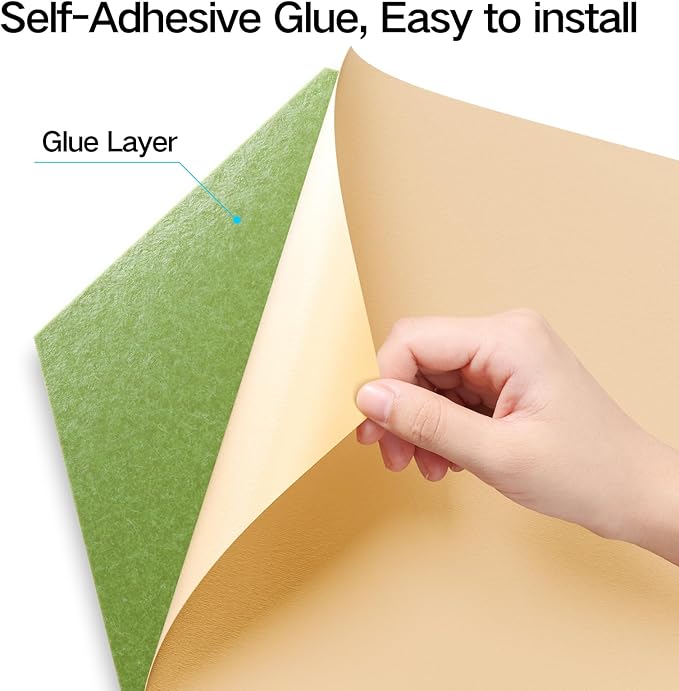 16 Pack Self-Adhesive Acoustic Panels 12" X 10" X 0.4" - Sound Proof Foam Panels for Wall with High Density, Y-Lined Design, Flame Resistant, Absorb Noise and Eliminate Echoes(Olive Drab)