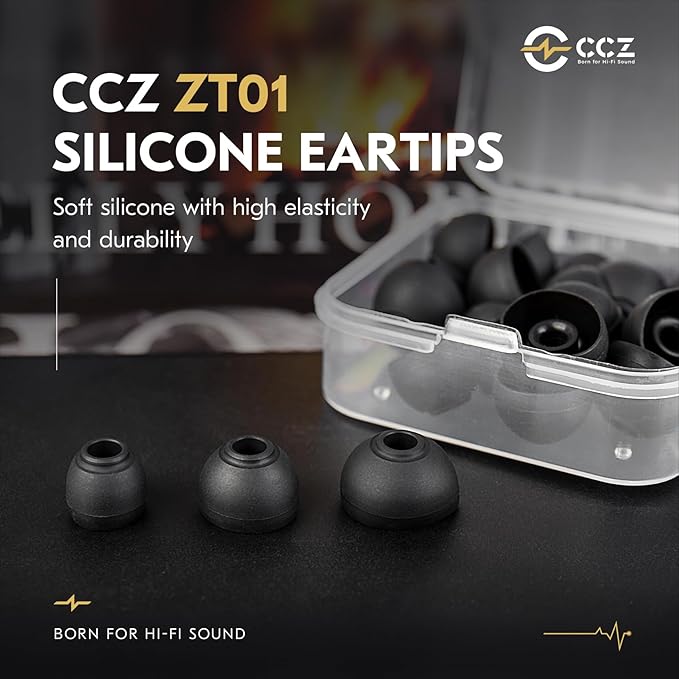 12 Pairs CCZ ZT01 Silicone Eartips,ZS10 PRO Soft Silicone IEM Eartips Earbuds,Ddurability Replacement Earbud Tips for KZ ZST ZS10 PRO X EDX PRO ZSN PRO X ZSN PRO ZS10 PRO2 WAN'ER/Castor/EDX PRO