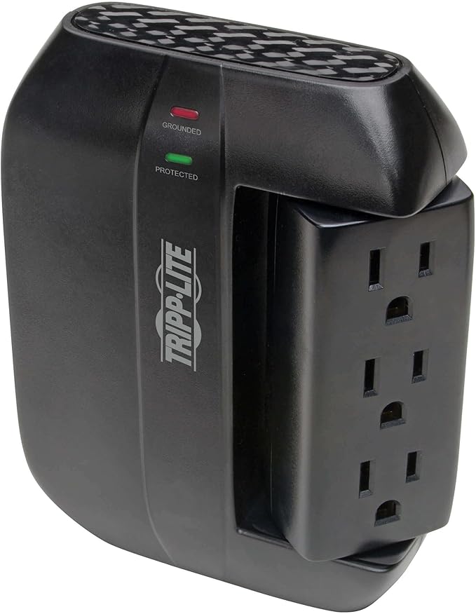 Tripp Lite SWIVEL6 6 Outlet Surge Protector Power Strip | 3 Rotatable Outlets | Black | Lifetime Limited Warranty & Dollar 20,000 Insurance