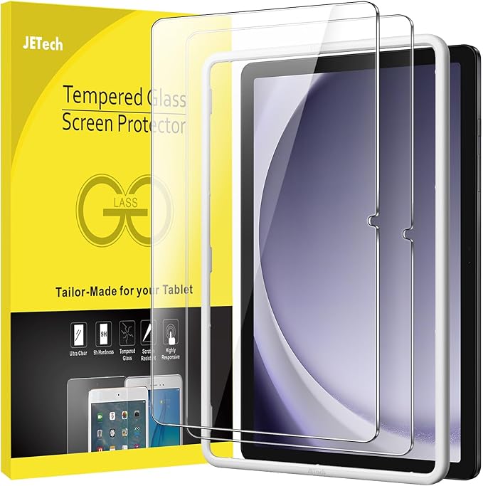 JETech Screen Protector for Samsung Galaxy Tab A11 Plus / A11+ / A9 Plus / A9+ 11-Inch 2025/2023 with Easy Installation Frame, Tempered Glass Film, HD Clear, 2-Pack