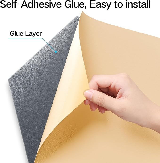 18 Pack Self-Adhesive Acoustic Panels 12" X 10" X 0.4" - Sound Proof Foam Panels for Wall with High Density, Y-Lined Design, Flame Resistant, Absorb Noise and Eliminate Echoes(Gray)