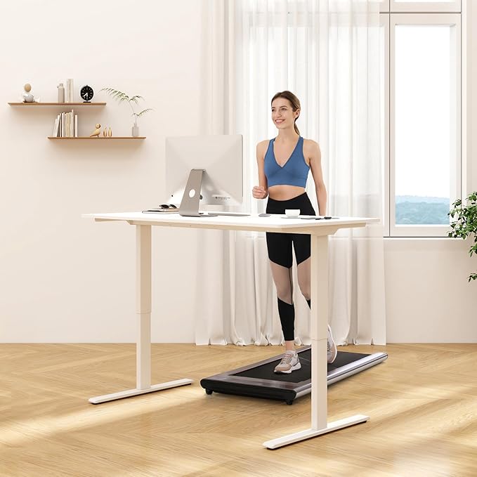 FLEXISPOT E3 Dual Motor Electric Standing Desk 48 x 30 Sit Stand Up Desk, Holds 220 lbs, Adjustable Height w/Memory Presets, One-Piece Marble Grey Desktop & White Frame, Ships in 2 Boxes