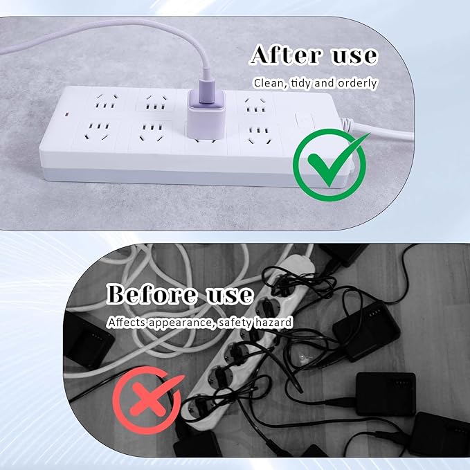 Adhesive Punch Free Socket Holder 6 Pcs Power Stirp Holder Self-Adhesive Power Strip Holders Surge Protector Fixator Wall Mount Space Saving and Easy to Install for Computer Kitchen Home Office