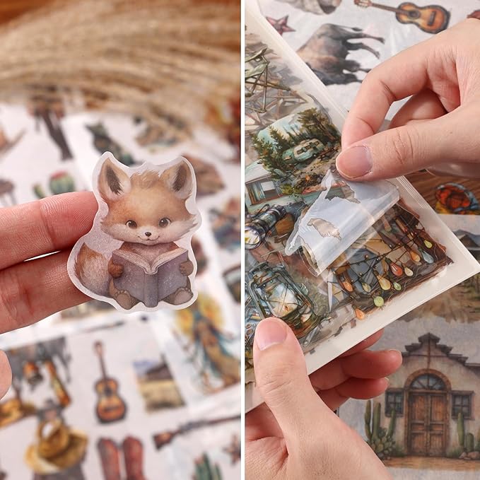 Auguro Egypt Travel Scrapbook Stickers 20 Sheets 240 Pre-Cut Washi Stickers PET Transparent Desert Book Sticker for journaling Decorative or DIY Paper Crafts Arts and Crafting Projects