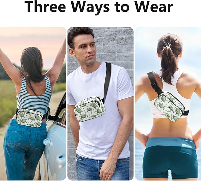 Ocean Sea Green Turtles Fanny Pack for Women Men Water Resistant Fashion Waist Packs with Adjustable Strap Belt Bag for Travel Workout Jogging Hiking 21220067