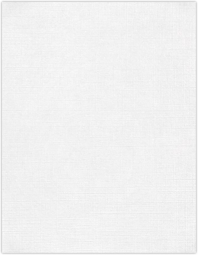 LUXPaper 8.5" x 11" Linen Paper | Letter Size | White Linen | 24lb. Paper Weight (60lb. Text) | 50 Qty