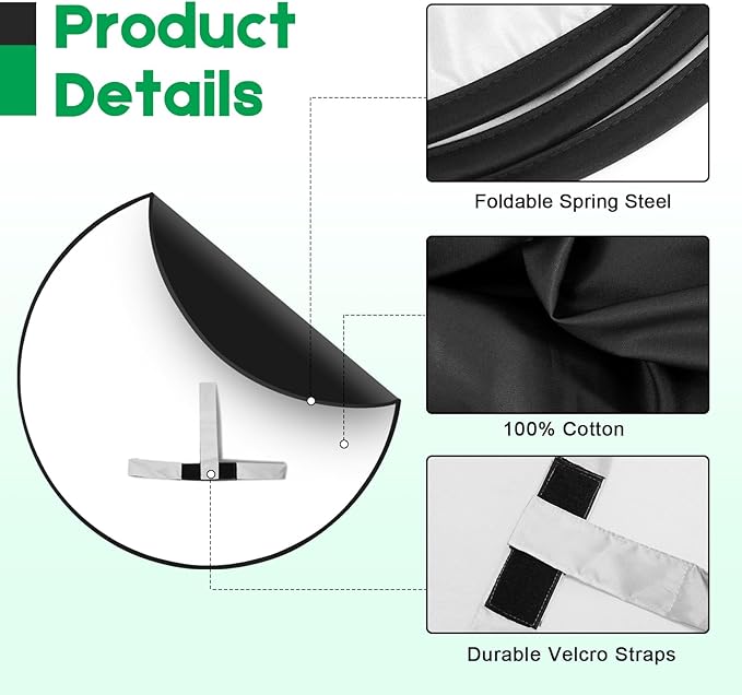 Portable Black White Screen Chair, 57 in Greenscreen Backdrop with Stand Double Sided Foldable Green Background, Chroma Key, for Photography Streaming Gaming Photo Zoom Video Chats and Meeting
