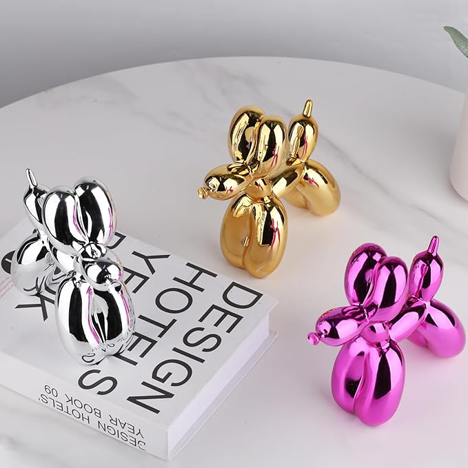 Orange Balloon Dog Statue-balloon Animal Decor, Crafts Living Room Desktop Shelf Decorations,Preppy Home Decor Accents, Bedroom Modern Sculpture Desk Decors,office Gold Decoration Small Figurines