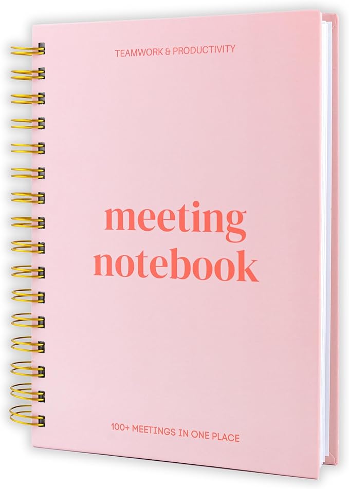 Lamare Meeting Notebook for Work Organization – Perfect Work Notebook for Note Taking & Meeting Planner for Productivity