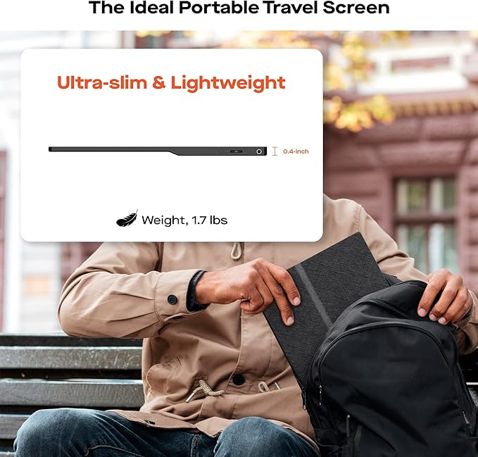 Mobile Pixels New Fold Portable Monitor 15.6'' FHD 1080p Travel Monitor for Laptop,Plug and Play,Laptop Screen Extender Monitors Compatible with macOS/Windows/Android/Switch(Protective Cover Included)