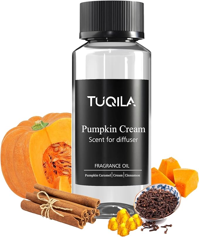 Tuqila Waterless Diffuser Oil Pumpkin Cream, Essential Scent Oil Usage Cold Air Waterless Diffuser, Luxury Air Scents Oils & Home Fragrance - Bottle120 ML, Natural Flavour
