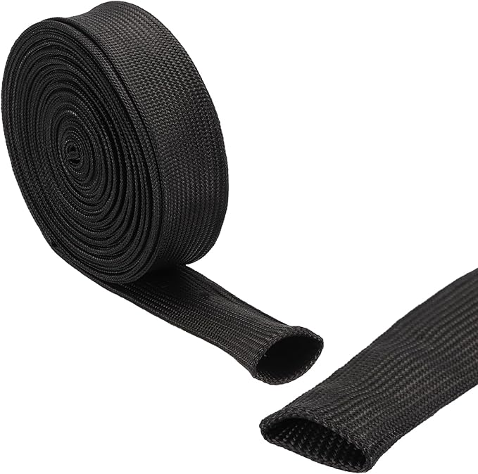 uxcell Insulation Cable Protector,22mm/0.87 Inch-5m/16 Feet High Temp Fiberglass Sleeve Black
