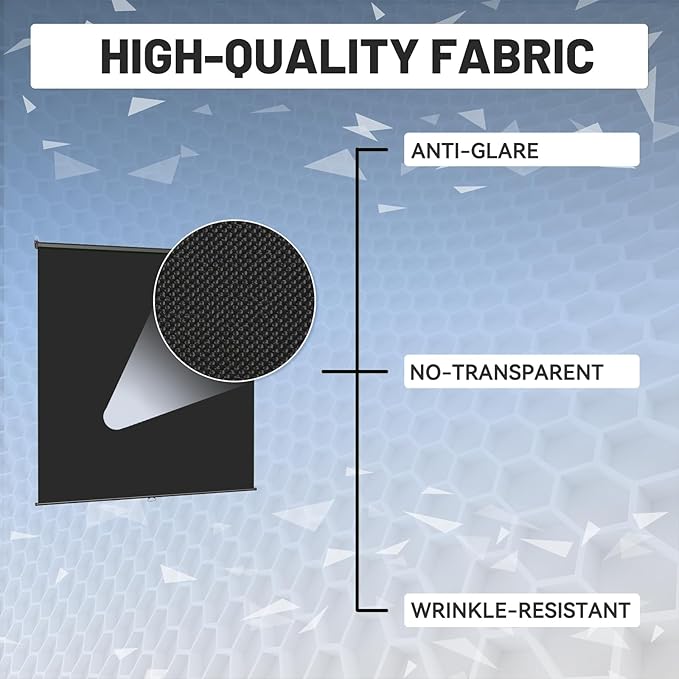 RAUBAY Retractable Pull Down Black Screen Backdrop - 78.7" x 86.6" Collapsible Wall-Mount Background for Professional Video Production, Photography, TikTok and Video Conferencing