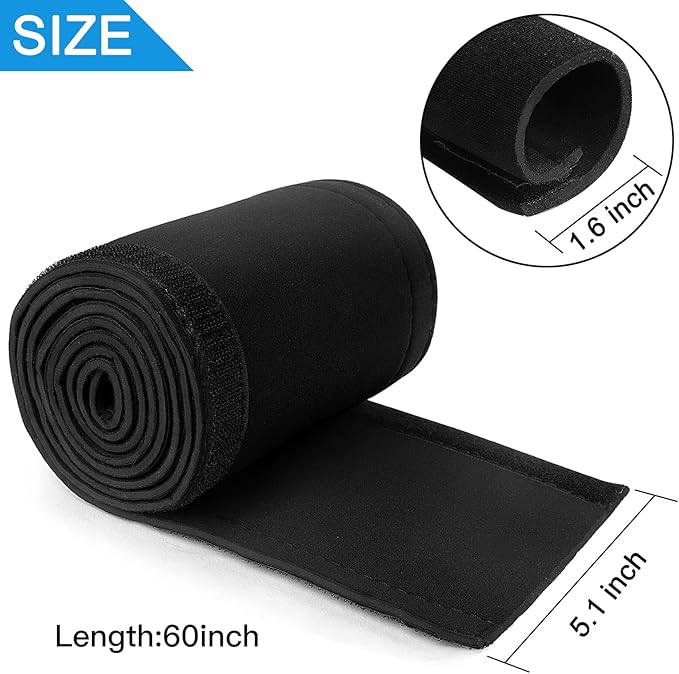 Trolling Motor Cable Sleeve, 60" L Black Neoprene Trolling Motor Sleeve Wire Cover Cable Wrap Organizer